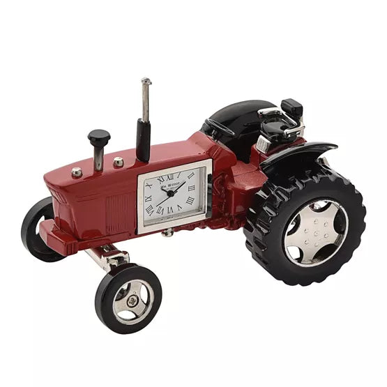 Miniature Red & Black Tractor Clock