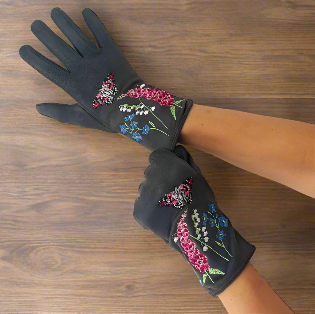 Secret Garden Embroidered Butterfly Gloves