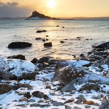 St Michael's Mount Snow Christmas Card