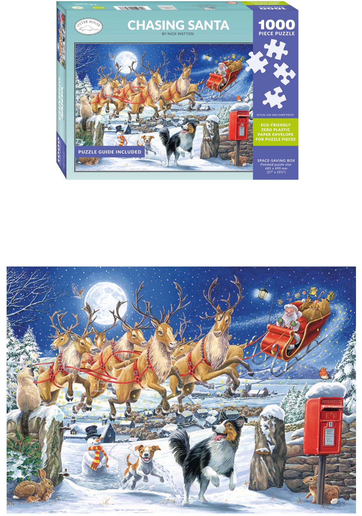 1000 Piece Chasing Santa Jigsaw