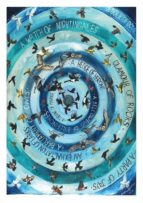 An exaltation of Larks Large Greetings Card - Driftwood Designs