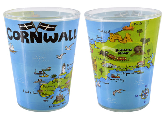 Cornwall Map Shot Glass