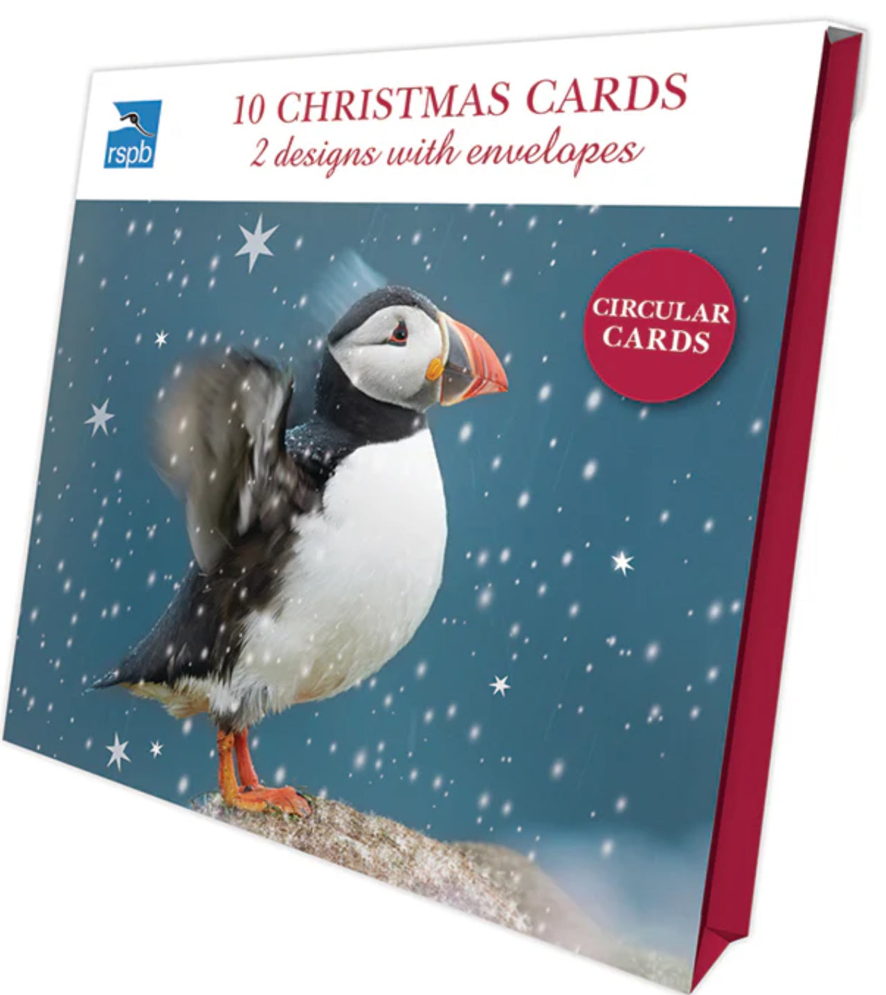 RSPB Puffin & Snowflakes Luxury Christmas Cards 10 Pack