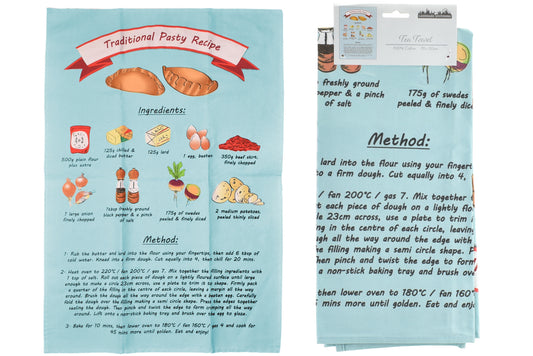 Cornish Pasty Recipe Tea Towel