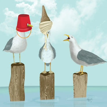 Trio of Seagulls, Greetings Card