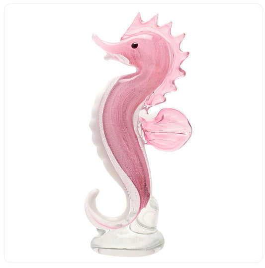 Objets D'art Glass Pink Seahorse
