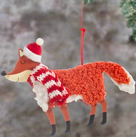 Sass & Belle Festive Fox Hanging Christmas Decoration