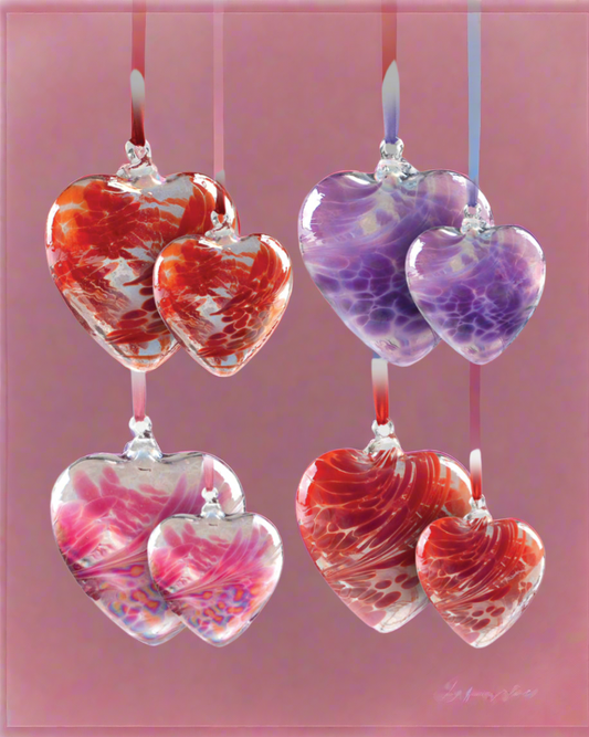 Coloured Glass Friendship Heart - 8 cm