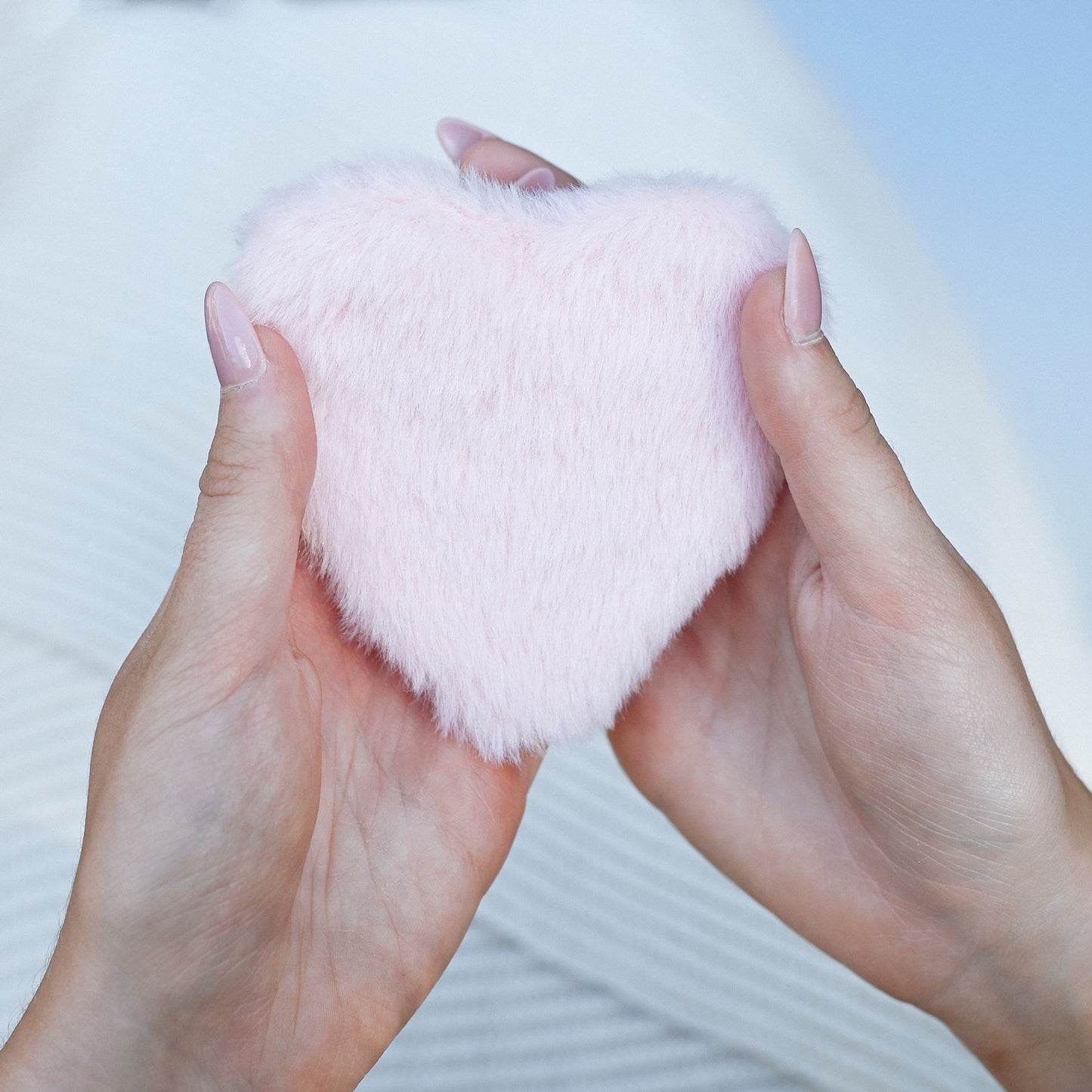 Cosy Furry Heart Hand Warmer, Set of 2