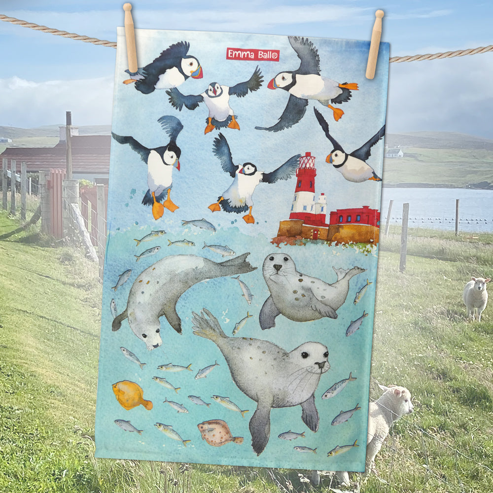 Seals Cotton Tea Towel