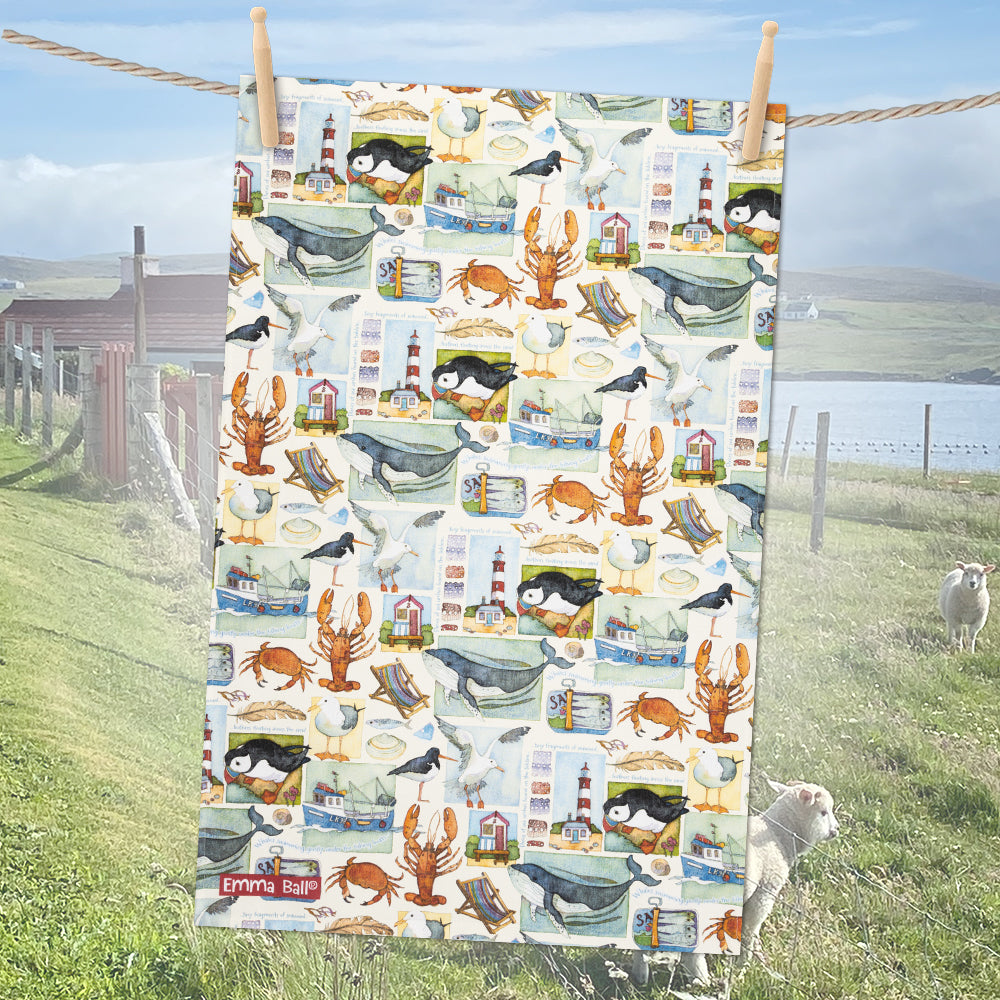 Coastal Pieces Cotton Tea Towel