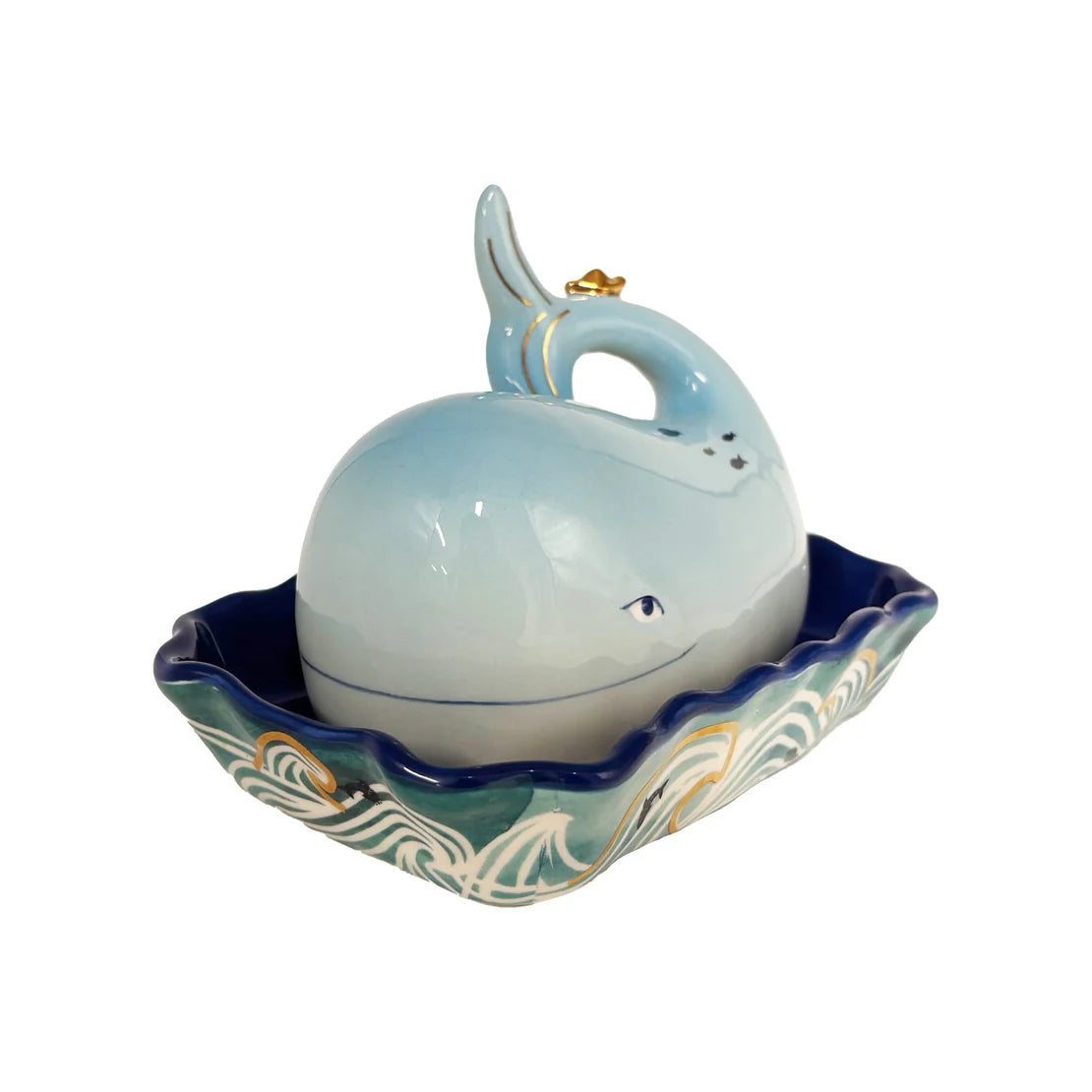 By the Sea Whsle Butter Dish with Gift Box