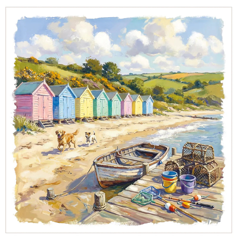 Country & Coast Beachfront Dogs Greeting Card