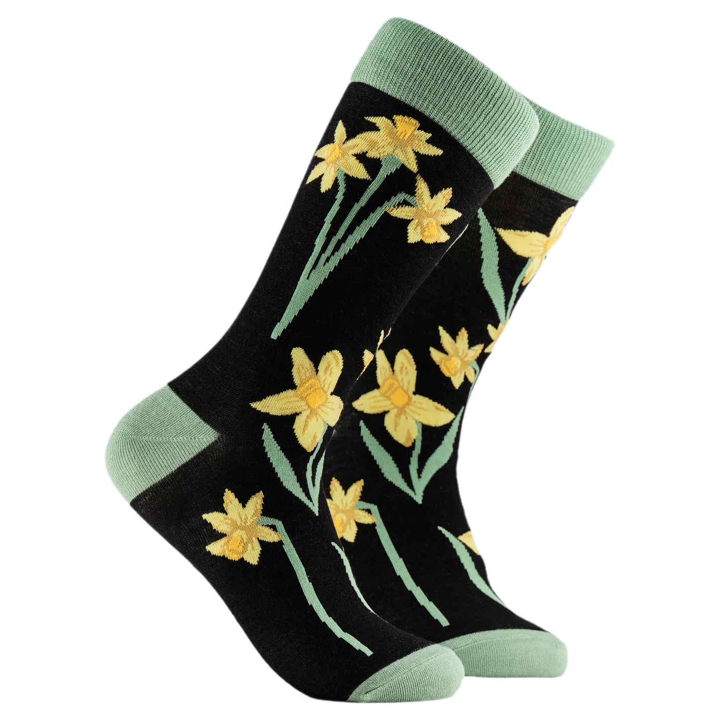 Soctopus Socks - Daffodils Floral Bamboo Socks - Size 4-8