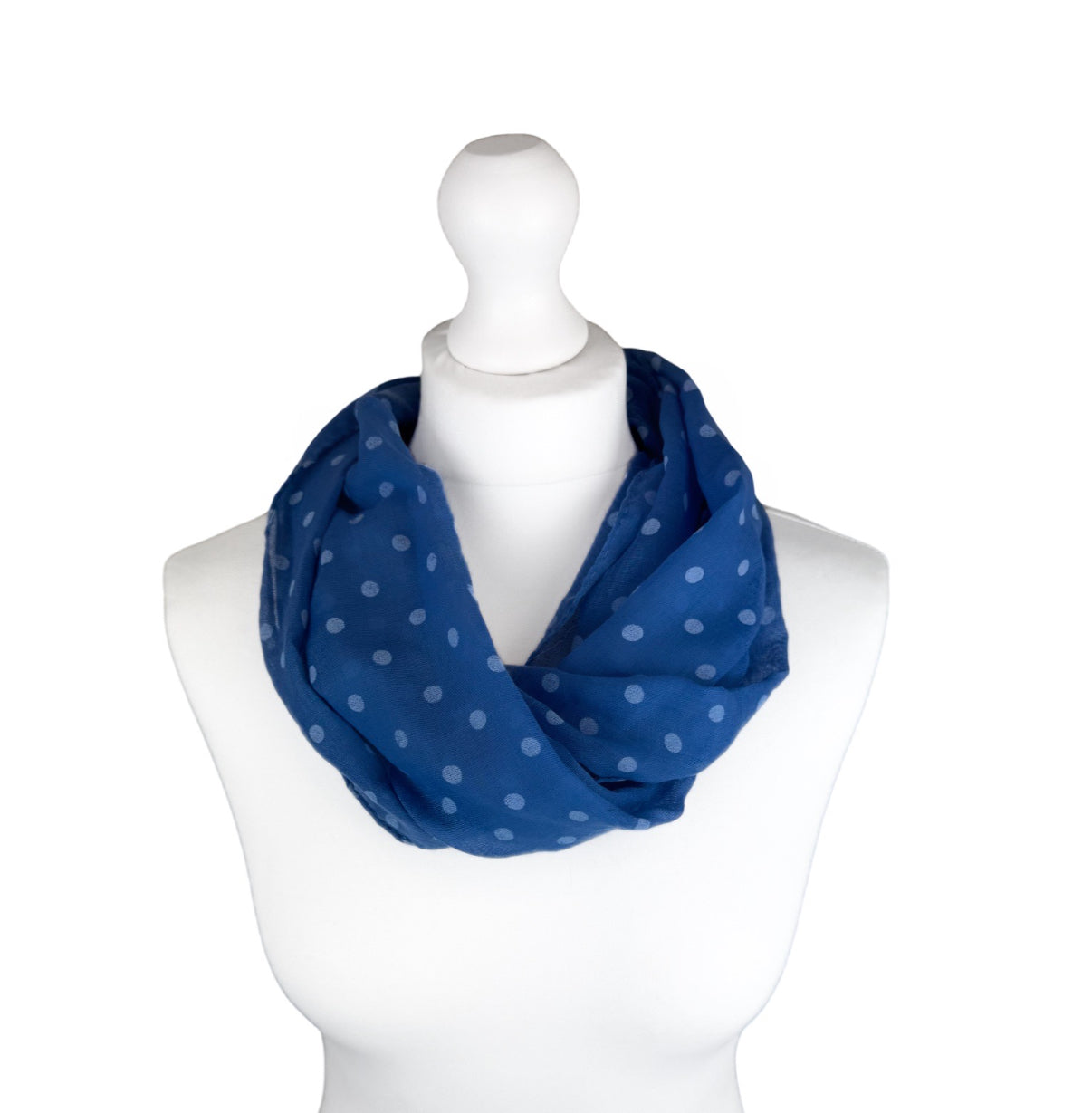 Polka Dot Magnetic Scarf, Blue