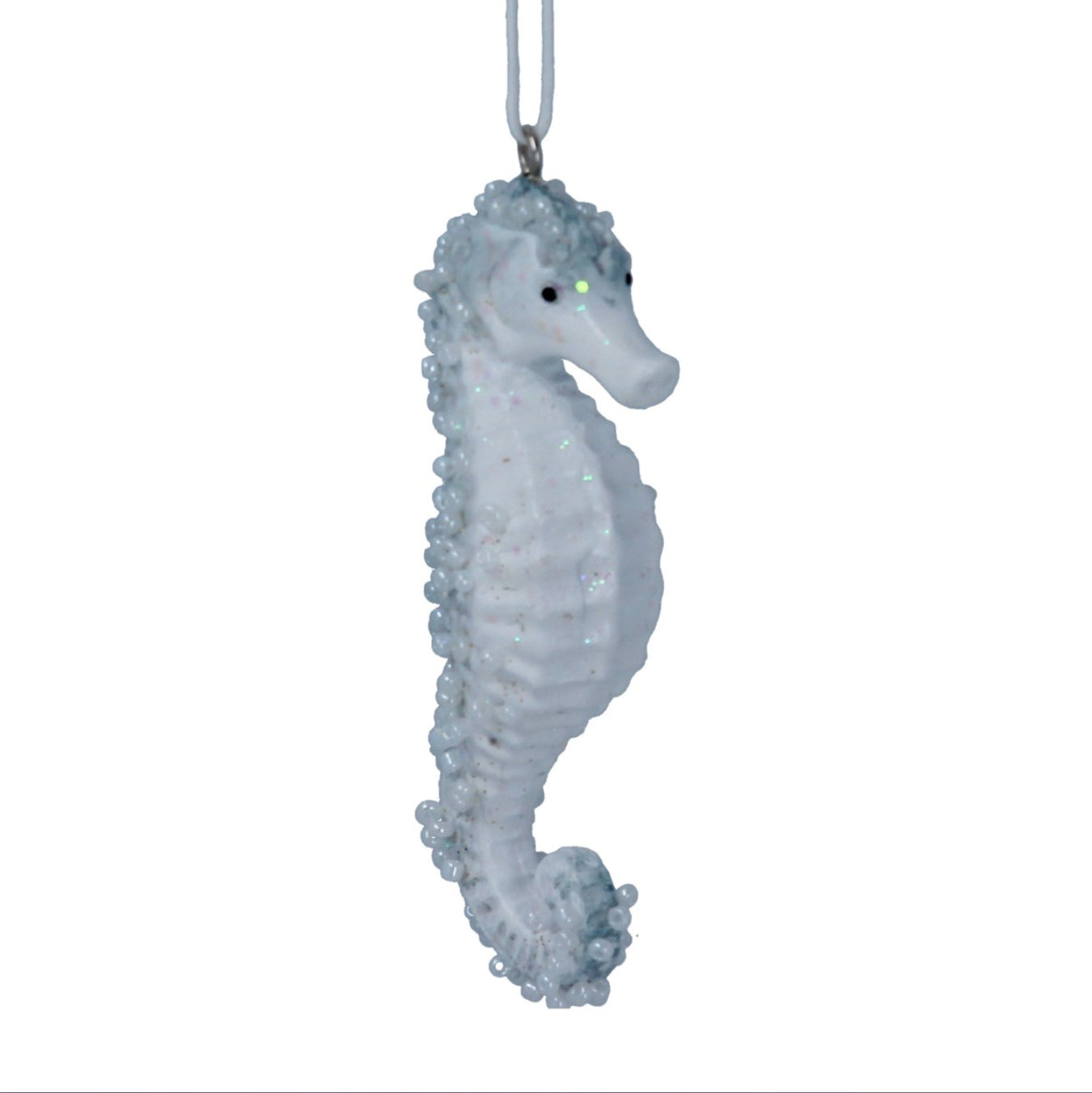 Pale Blue Resin Seahorse Christmas Decoration