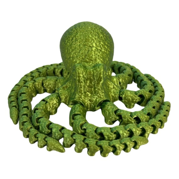 Two-Tone Green Gold 3D Printed Octopus