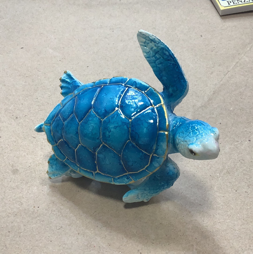 Resin Turtle on Wave Figurine