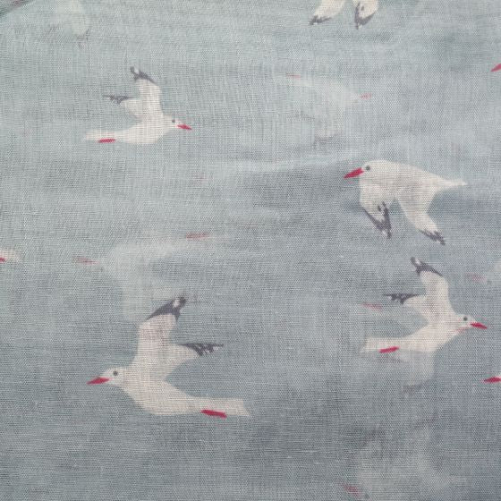 Seagull Print Scarf, Duck Egg