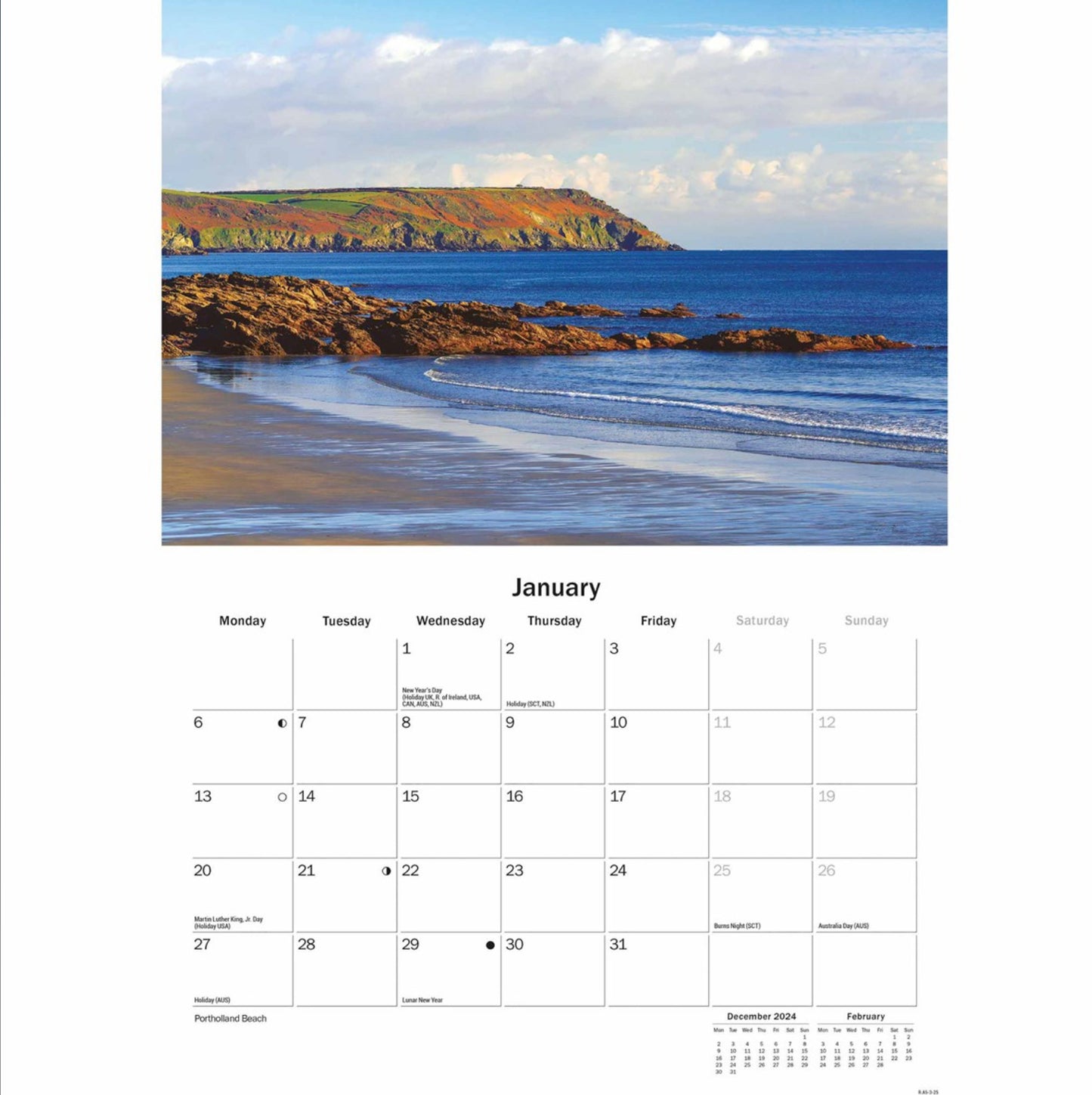 Cornish Riviera A5 Calendar 2025