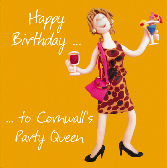 Cornwall Party Queen Birthday Card