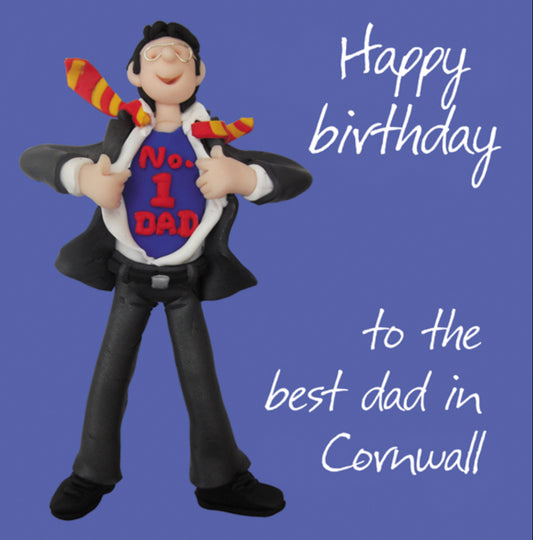 Best Dad in Cornwall Birthday Card
