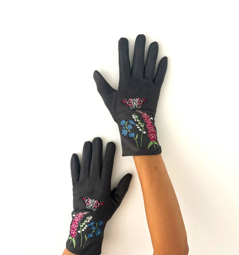 Secret Garden Embroidered Butterfly Gloves