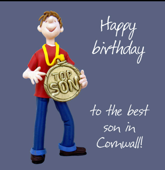 Best Son in Cornwall Birthday Card