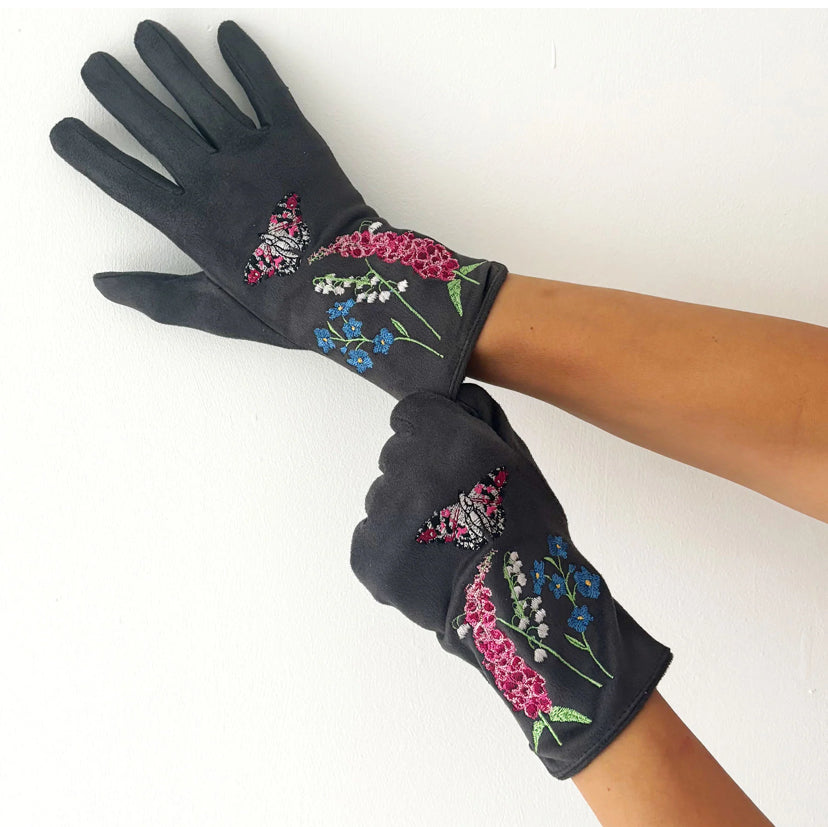 Secret Garden Embroidered Butterfly Gloves