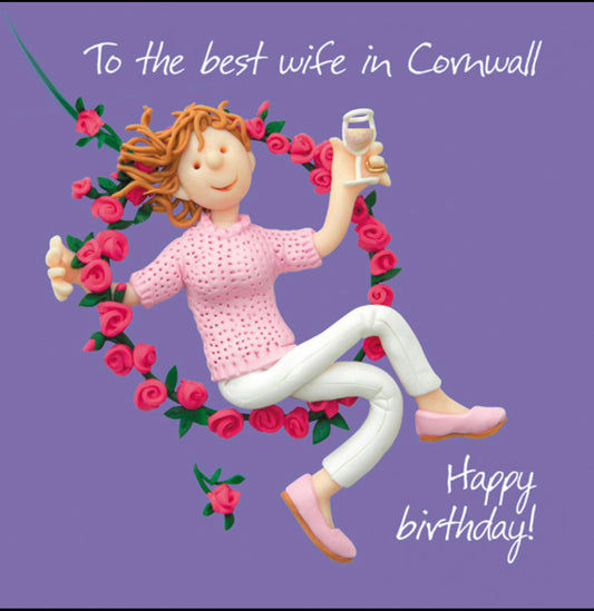 Best Wife in Cornwall Birthday Card