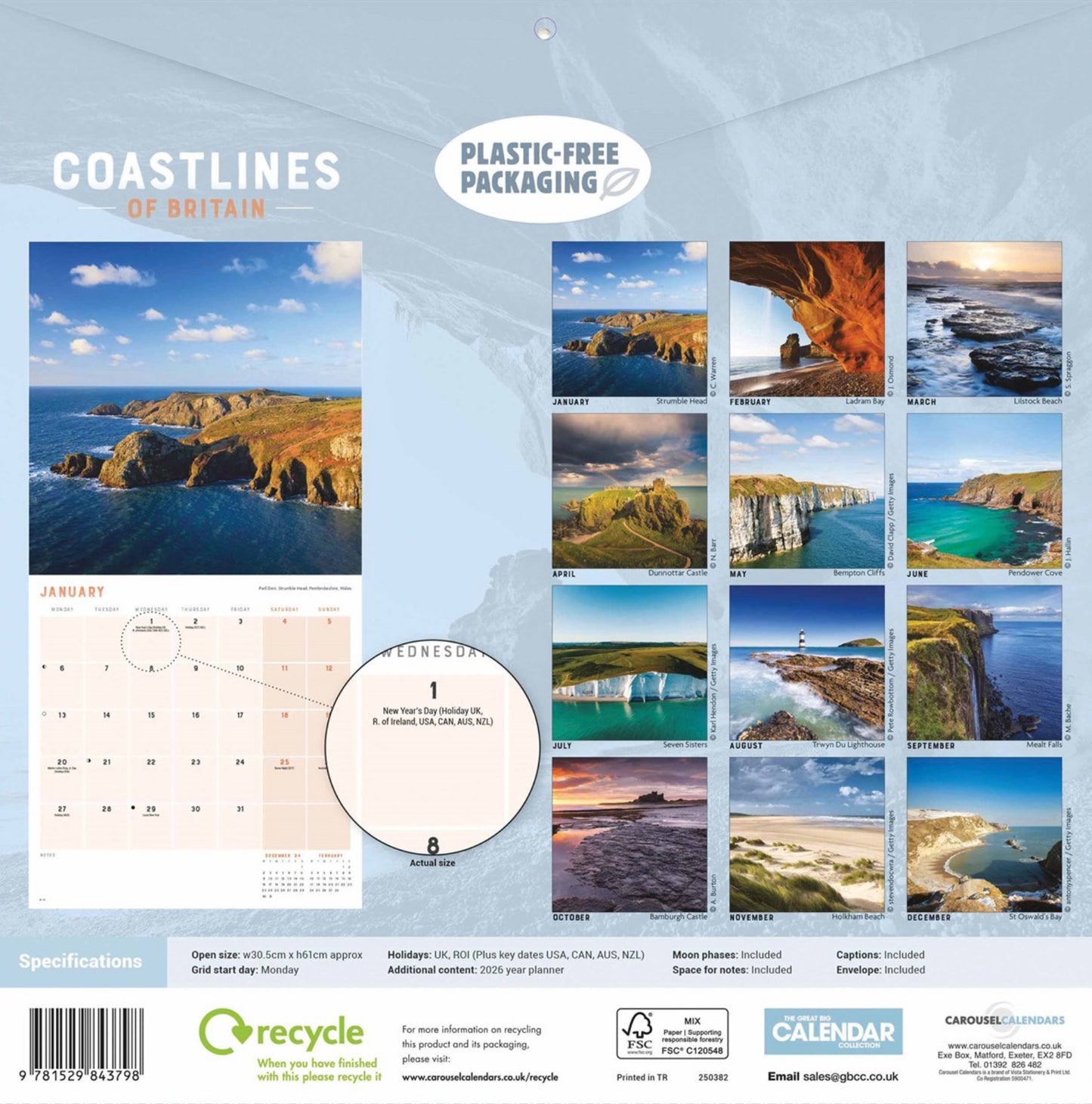 Coastlines of Britain 2025 Calendar