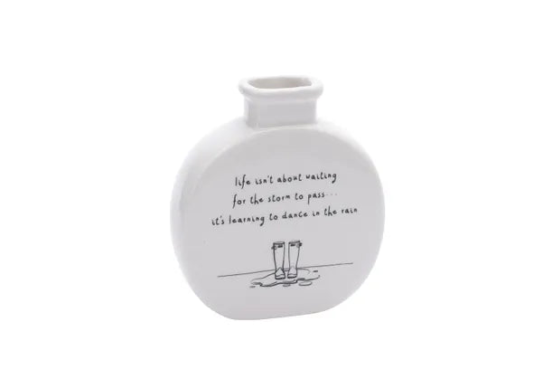 Life isn't about waiting......Sentiment Flower Bud Vase