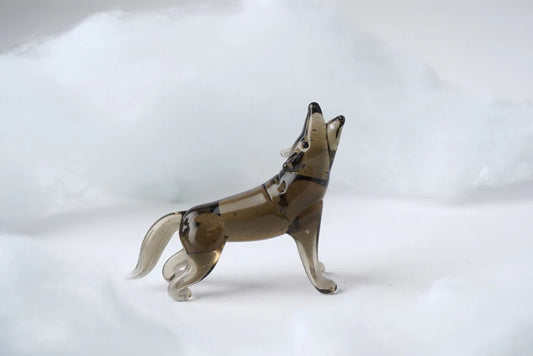 Glass Wolf Figurine