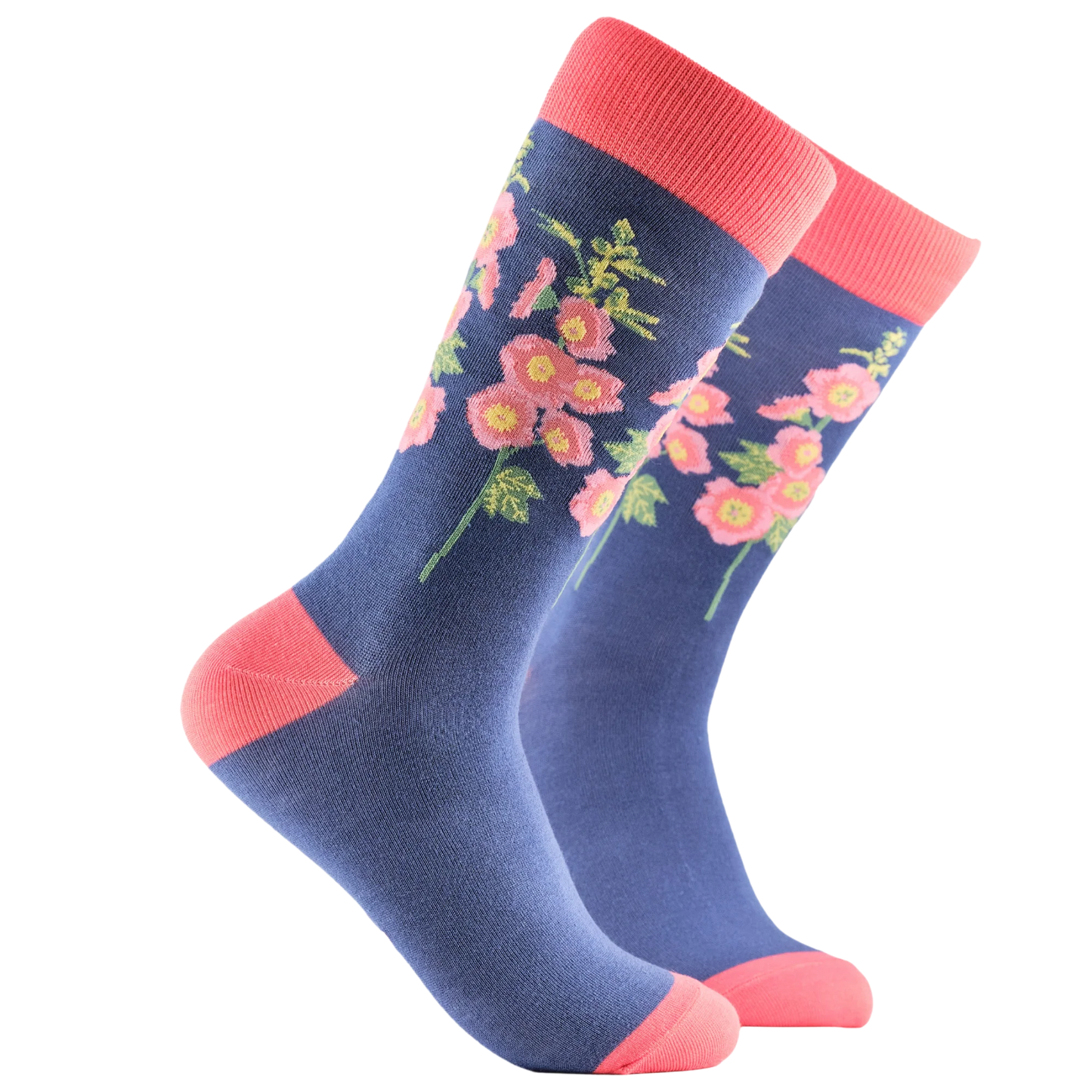 Soctopus Socks - Hollyhocks Floral Bamboo Socks - Size 4-8