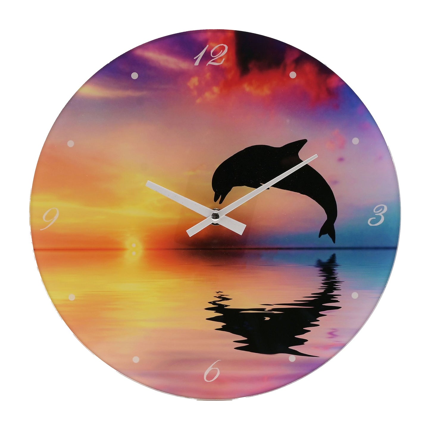 Glass Dolphin Clock