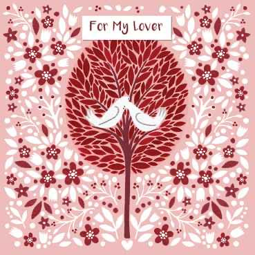 'For my Lover', Love Birds Card