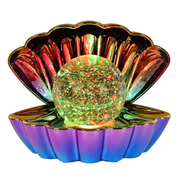 Colour Changing Mood Lamp Clam Shell - Metallic Opal Gold