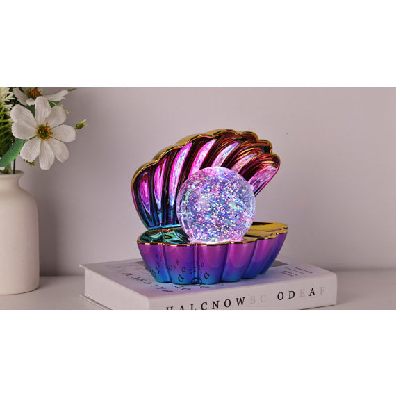 Colour Changing Mood Lamp Clam Shell - Metallic Opal Gold