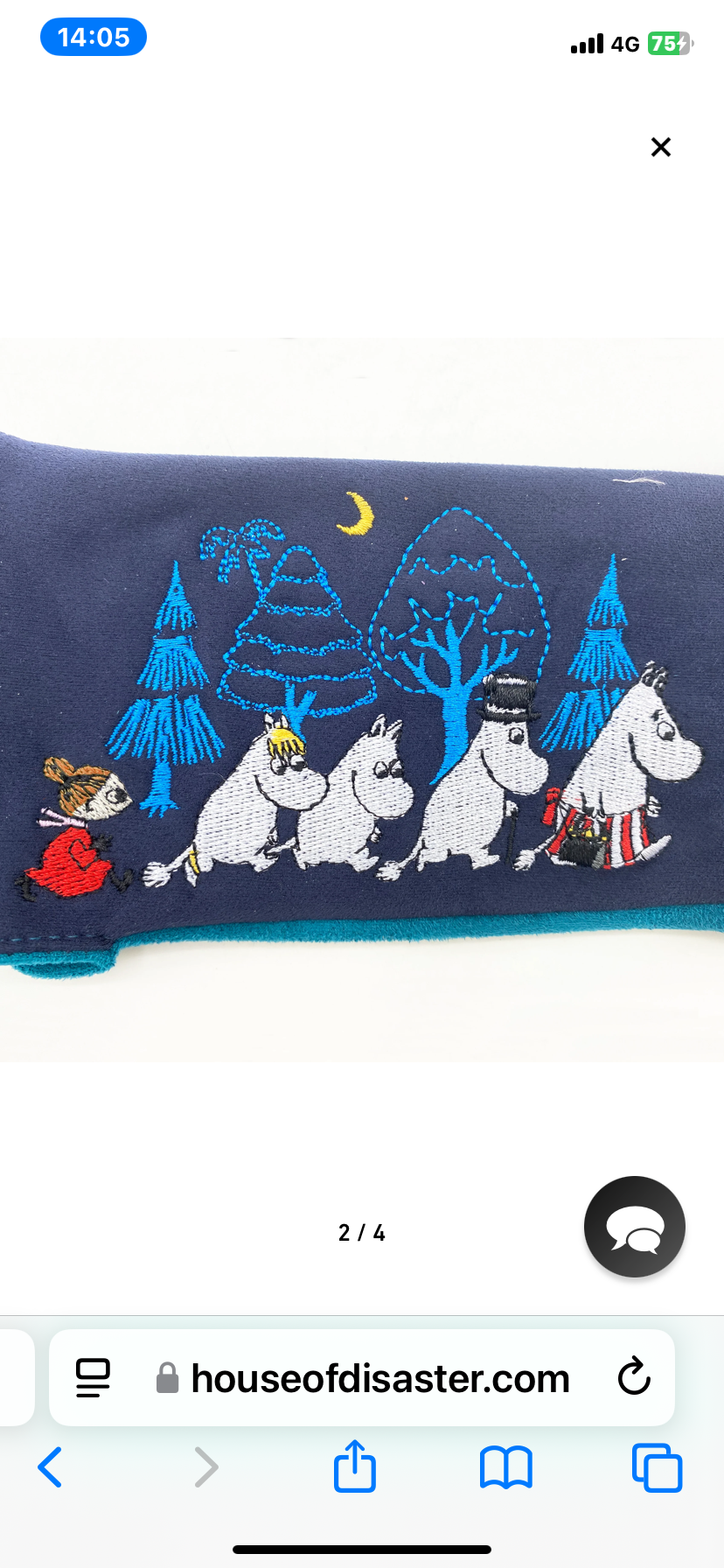 Moomin Blue Forest Embroidered Gloves