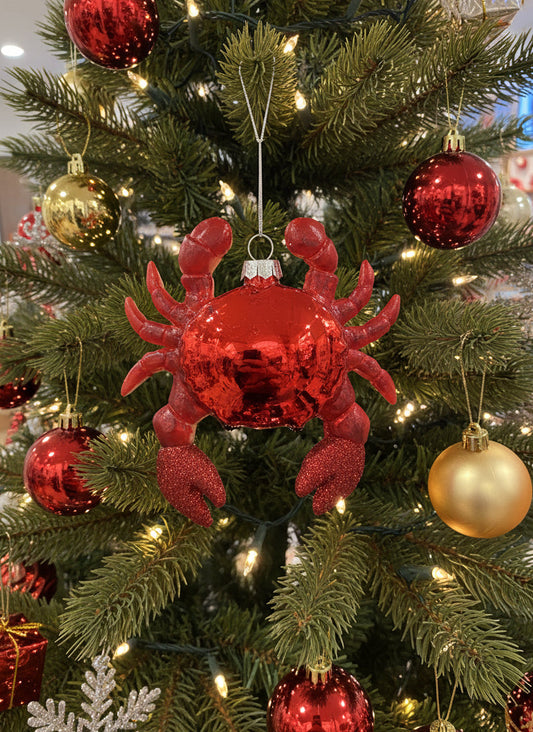 Sass & Belle Festive Crab Christmas Decoration