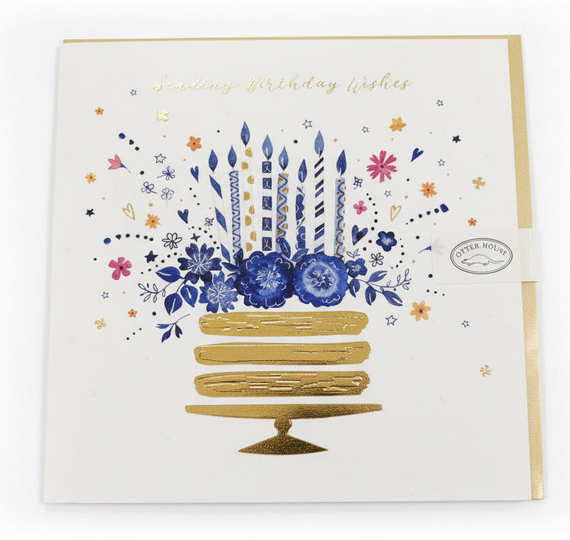 Blue Willow Greetings Card - Sending Birthday Wishes