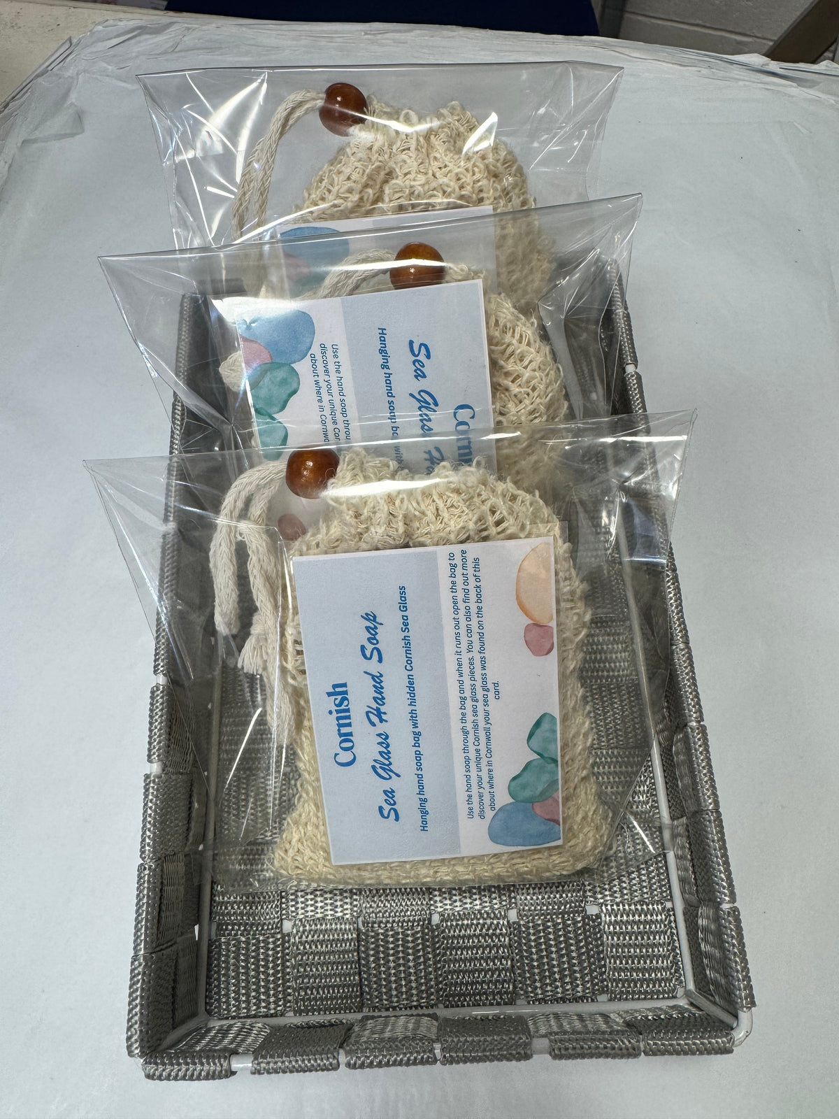 Cornish Sea Glass Hanging Soap Bag