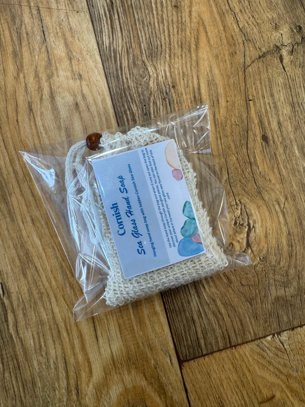 Cornish Sea Glass Hanging Soap Bag