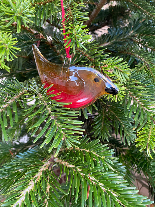 Glass Handmade Robin Christmas Tree Decoration