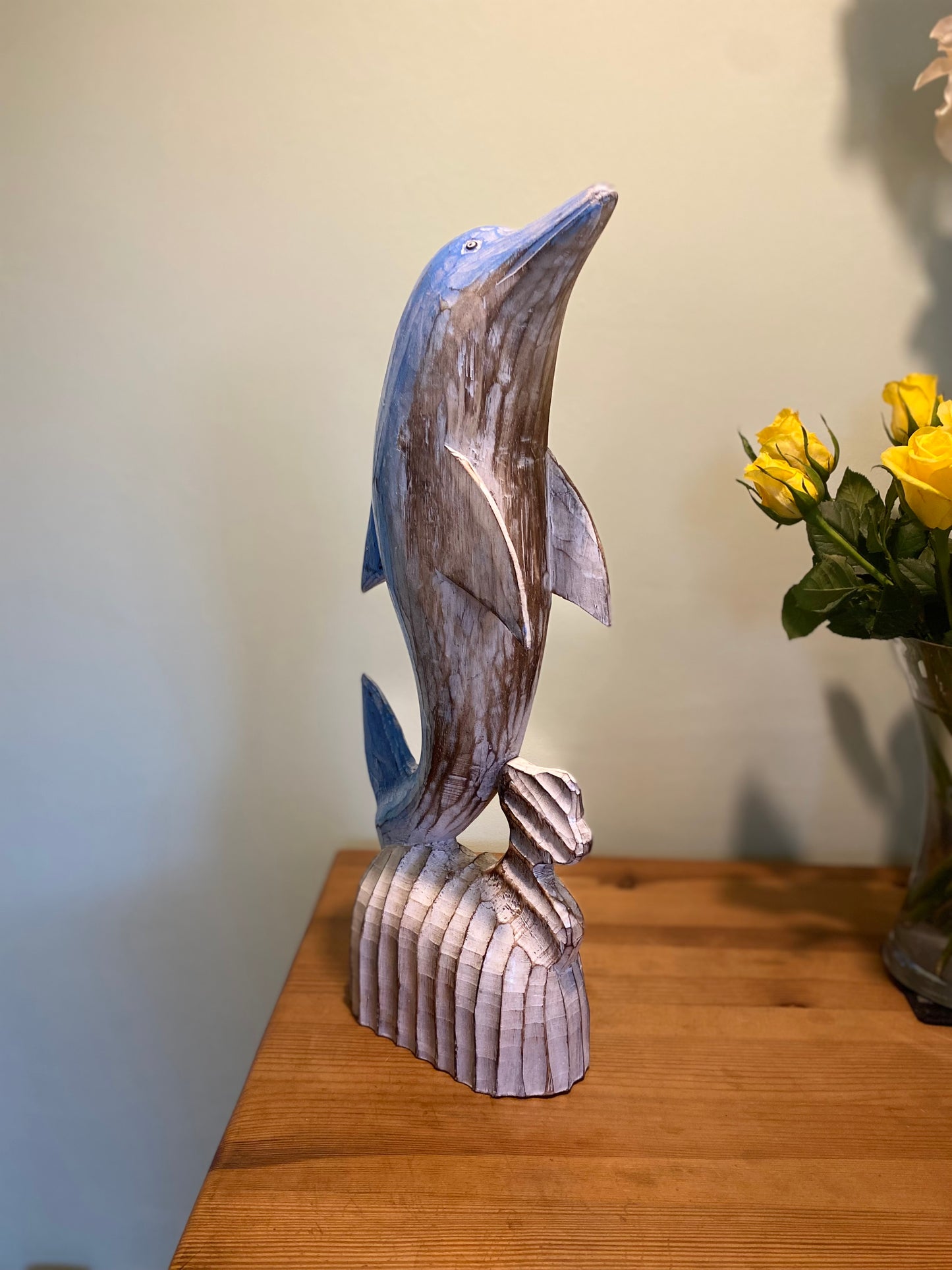 Hand Carved Wooden Dolphin