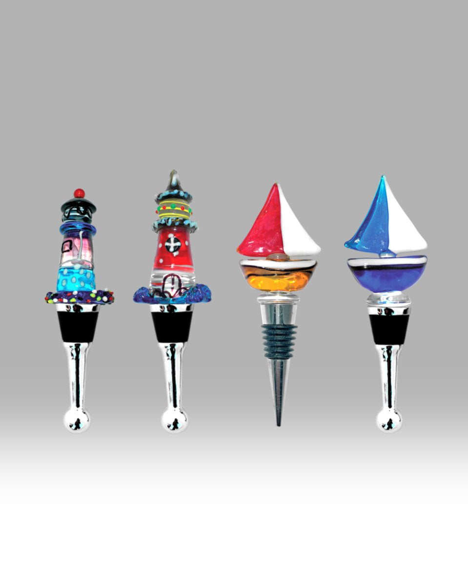 Glass Lighthouse/Sailing Boat Bottle Stoppers