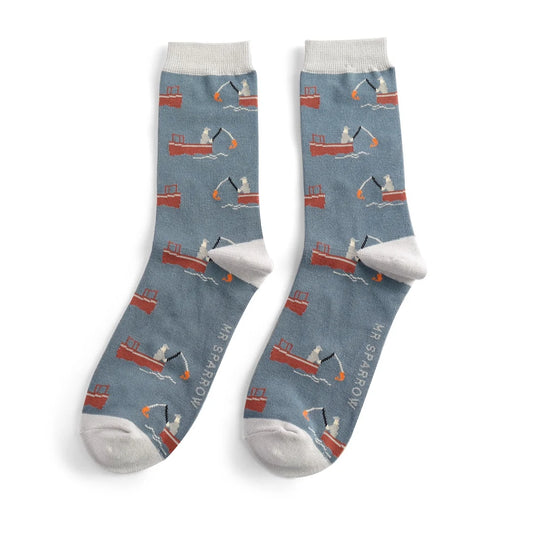 Gone Fishing Socks, Size 7-11