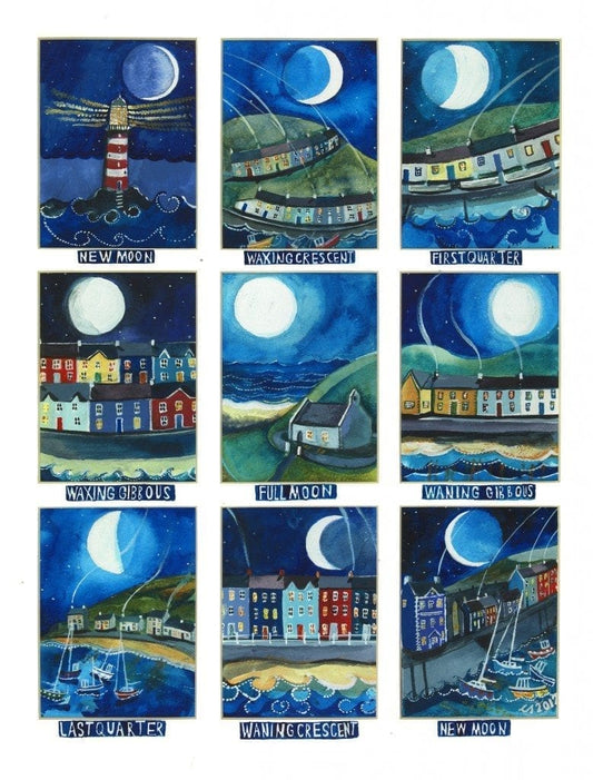 'Moon Cycle' Greetings Card