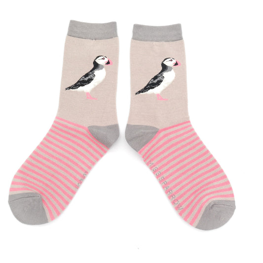 Puffin Socks, Stripes, Size 4-7