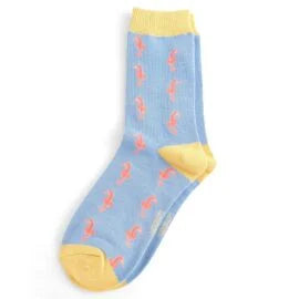 Seahorse Socks, Size 4-7, Powder Blue